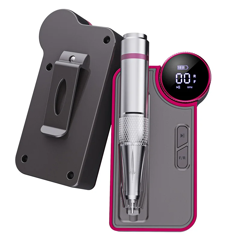 Professional Electric Nail Drill 35000RPM Rechargeable Nail File with 6 PCS Nail Drill Bits for Salon Home Use