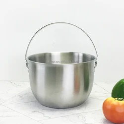 304Stainless steel handle lard basin plus high oil pot Large caliber kitchen storage tank