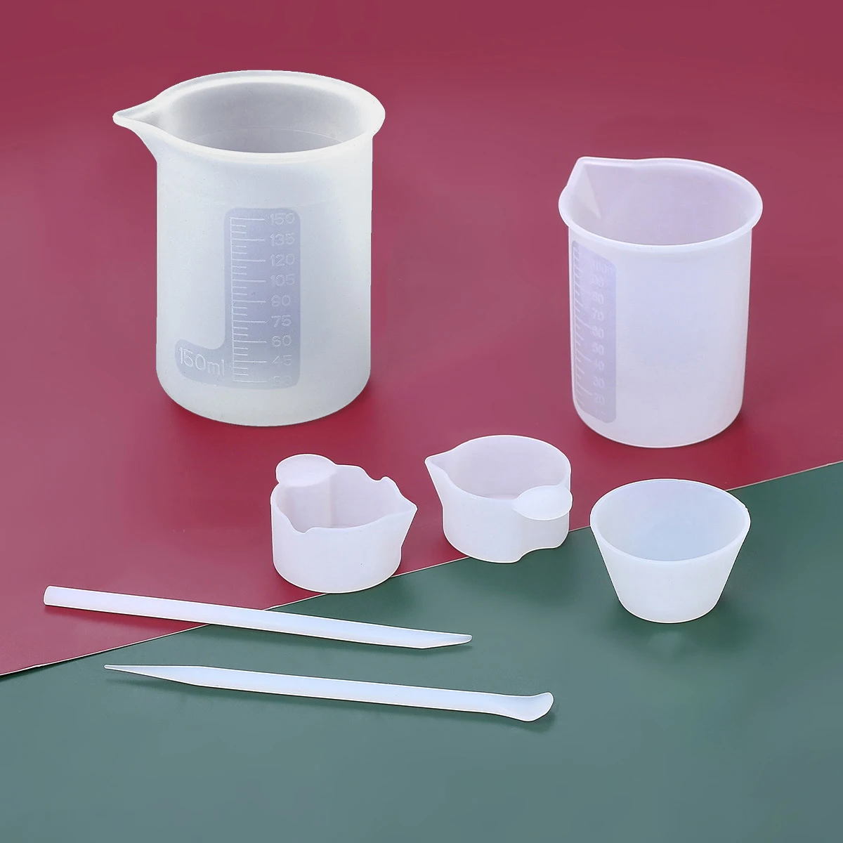 INTODIY Silicone mixing Rods Stick Mixing Measuring Distribution Cups Glue dividing cup Epoxy Resin Tool