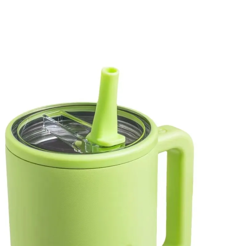 New Trend 40oz Solid Color Coffee Cup Double Wall Travel Mug Sublimation 40oz Stainless Steel Insulated Tumbler With Handle