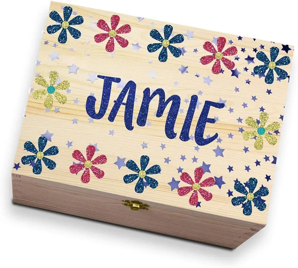 Hinged Lid, 2 Clasps, Heavy-Duty Thick Pine Wooden DIY Storage Box Extra Large Unfinished Pine Wood Box