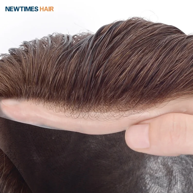 super thin 0.06mm sink PU stock 8x10 6inch Indian Remy real human hair toupee