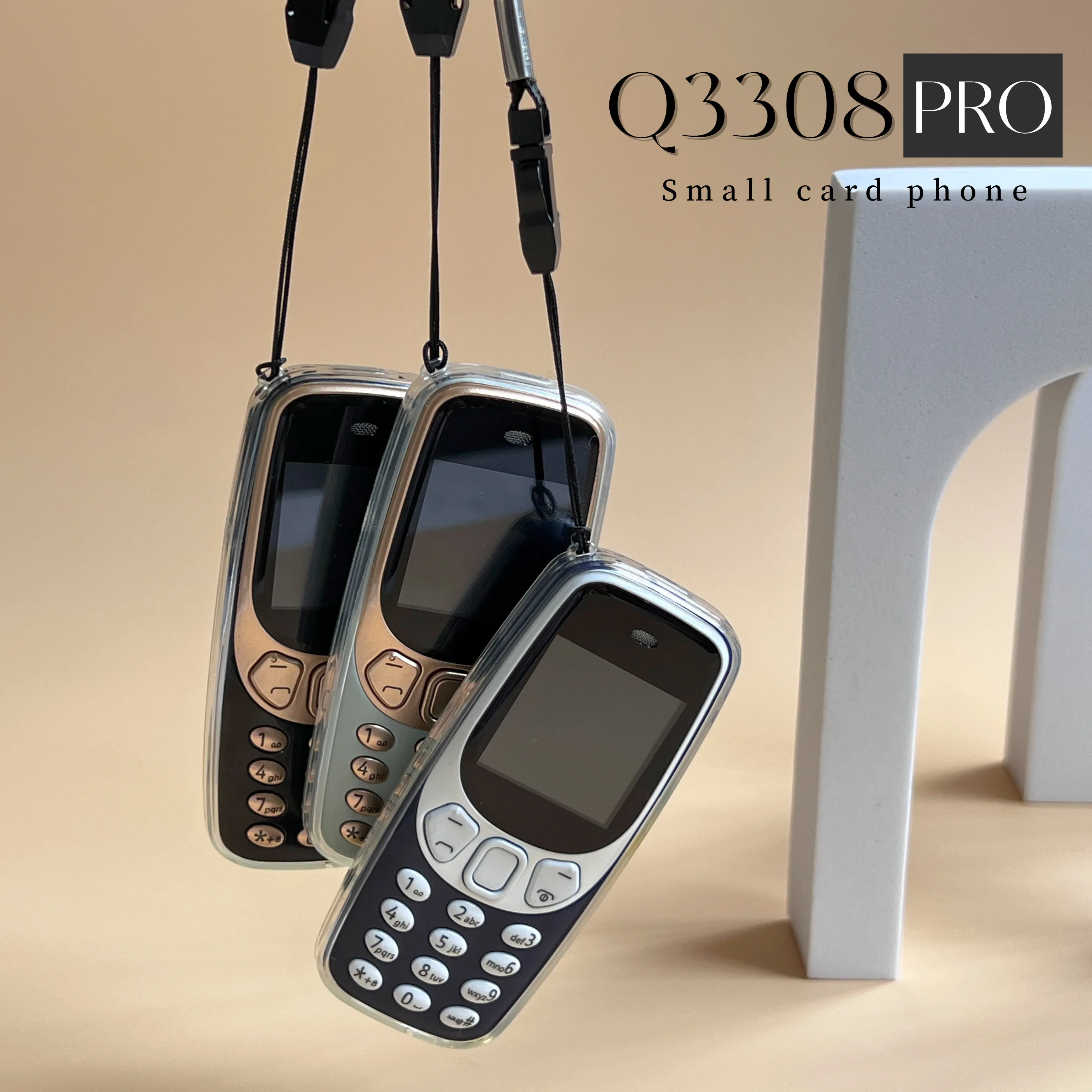 Q3308 3 SIM 3 Standby Mini Feature Phone with Magic Voice Retro Telephone Unlocked Phone Feature Phone For Elderly Kids