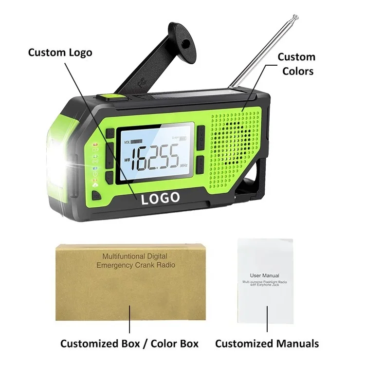 Camping Equipment Emergency Solar Dynamo Radio with Led Flashlight