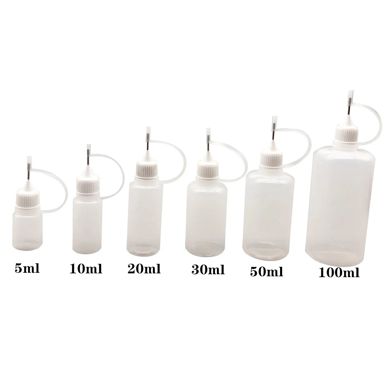 OEM color private label 5-200ml LDPE HDPE  liquid paste lub wax oil packaging steel needle dropper paint  bottle