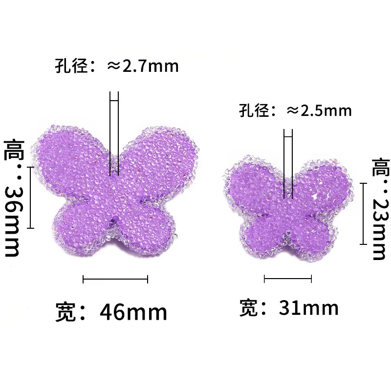 Sugar Bead Crystal Butterfly Rhinestone Acrylic Pen Beads for Jewelry Bracelet Making Phone Keychain DIY