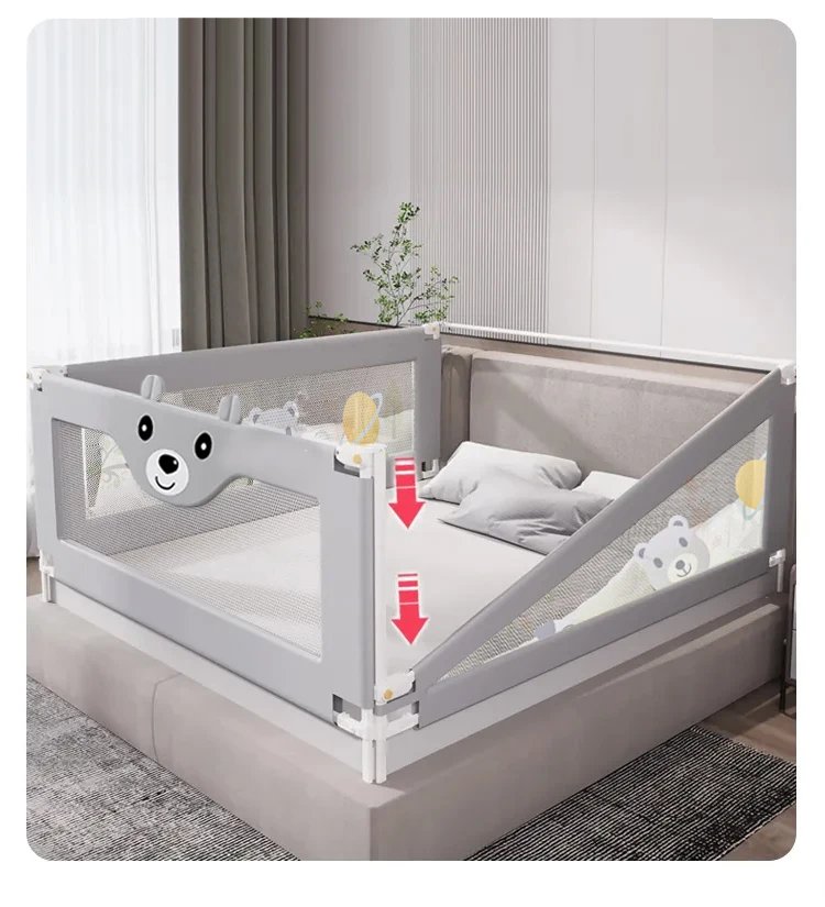 Factory Direct Sales Kids Bed Safety Guards with adjustable lifting rod - Adjust Safety Bed Rail for baby customizable