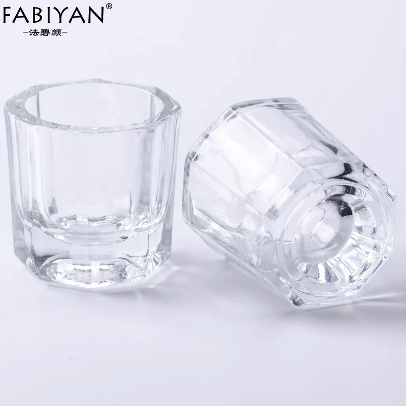 Nail Art Mini Glass Mixing Dish Cup for Eyebrow Tint Crystal Nail Glass Cup for Nail Art Acrylic Liquid Powder Acetone