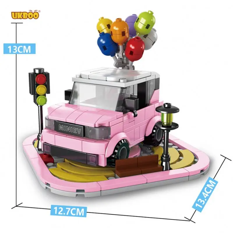 Free Shipping UKBOO 313PCS mini car Block Van Car Building Blocks Set  Bricks Assemble Coach Vehicle Game Toy for C