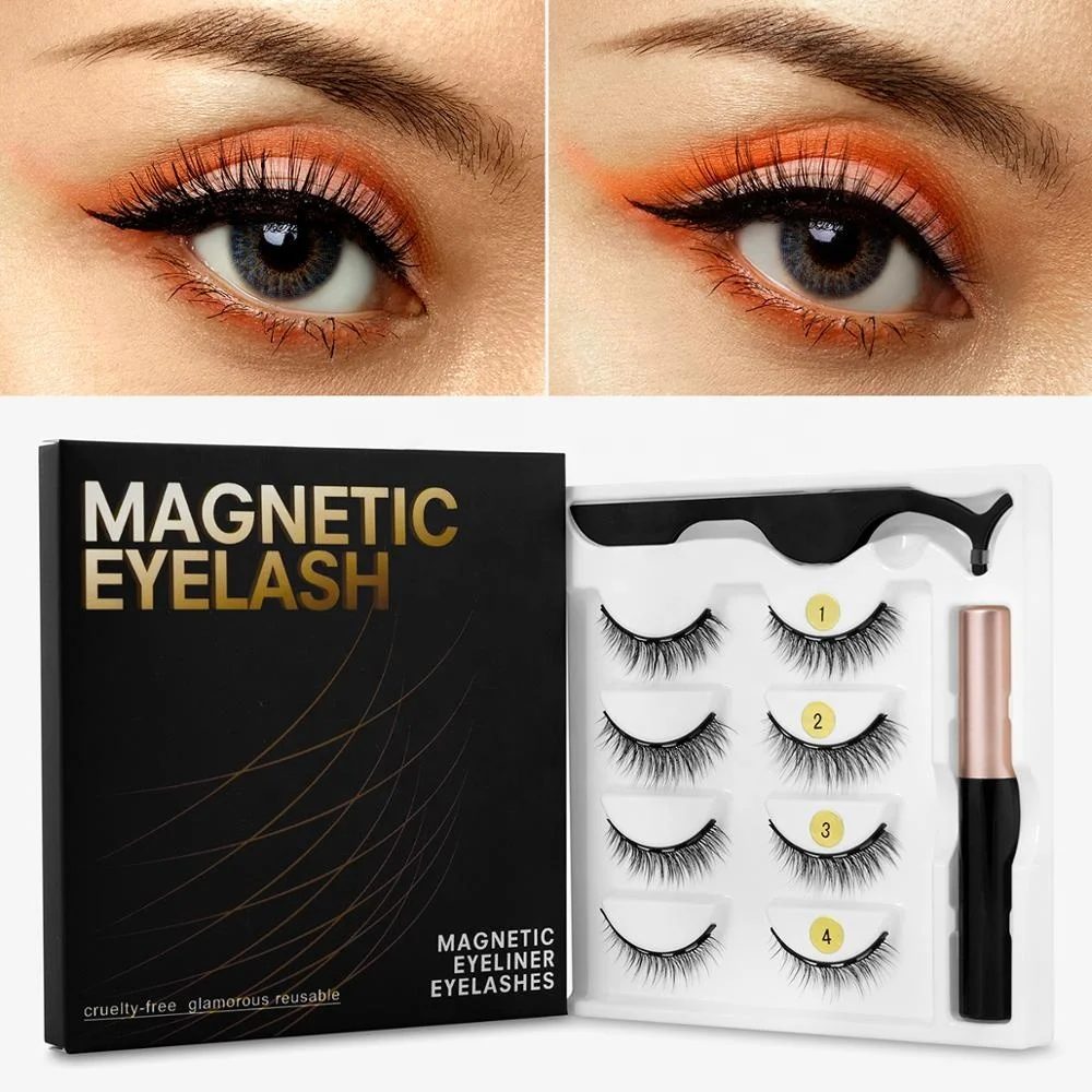 
3D Mink Eyeliner Short Lasting Handmade Lashes Makeup Tool Magnetic Eyelashes 