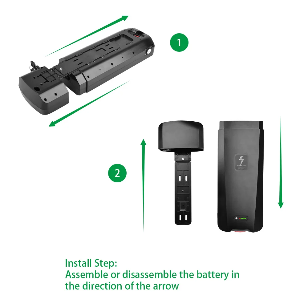 Rear Back 18Ah 20Ah 23Ah 24Ah Ebike Battery 36V 48V Hidden 18650 21700 Electric Bike Bicycle E-bike Ebike Battery with Charger