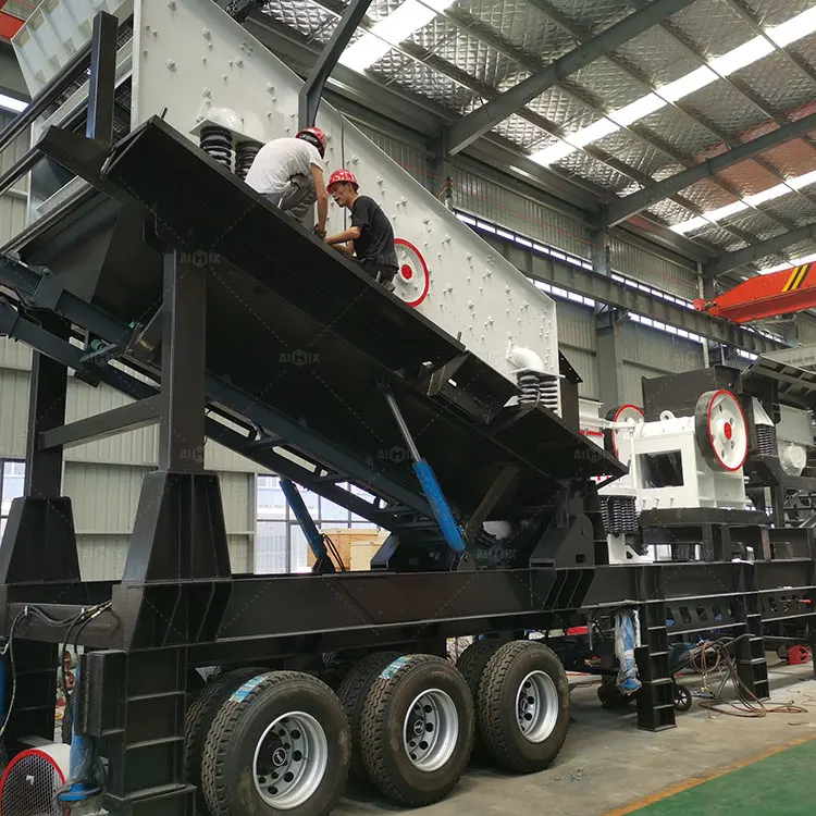 Aimix 4in 1 Jaw Crusher Cone Crusher Impact Crusher Hammer Stone Mobile Crushing Production Line Price