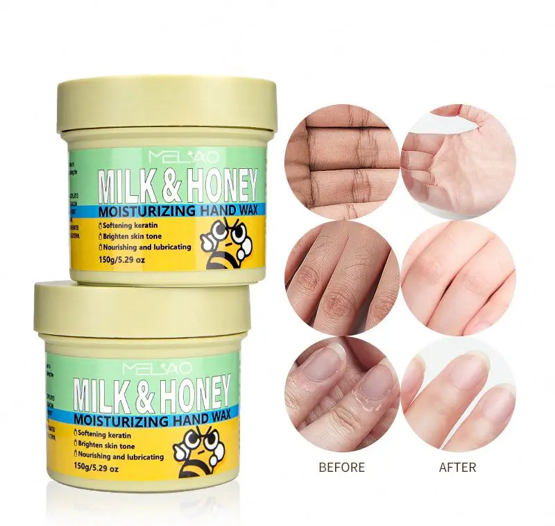new Hands Care Paraffin Milk & Honey Moisturizing Peel Off Wax Exfoliating Nourish Hand Mask