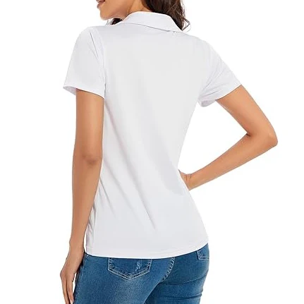 Womens Golf Polo Shirts Short Sleeve Shirts V Neck Moisture Wicking Sports Tops