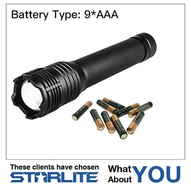 
2019 New Smart Aluminum high power Rechargeable Zoomable signal torch 18650 EDC LED Torch light Flashlight with Pen clip 