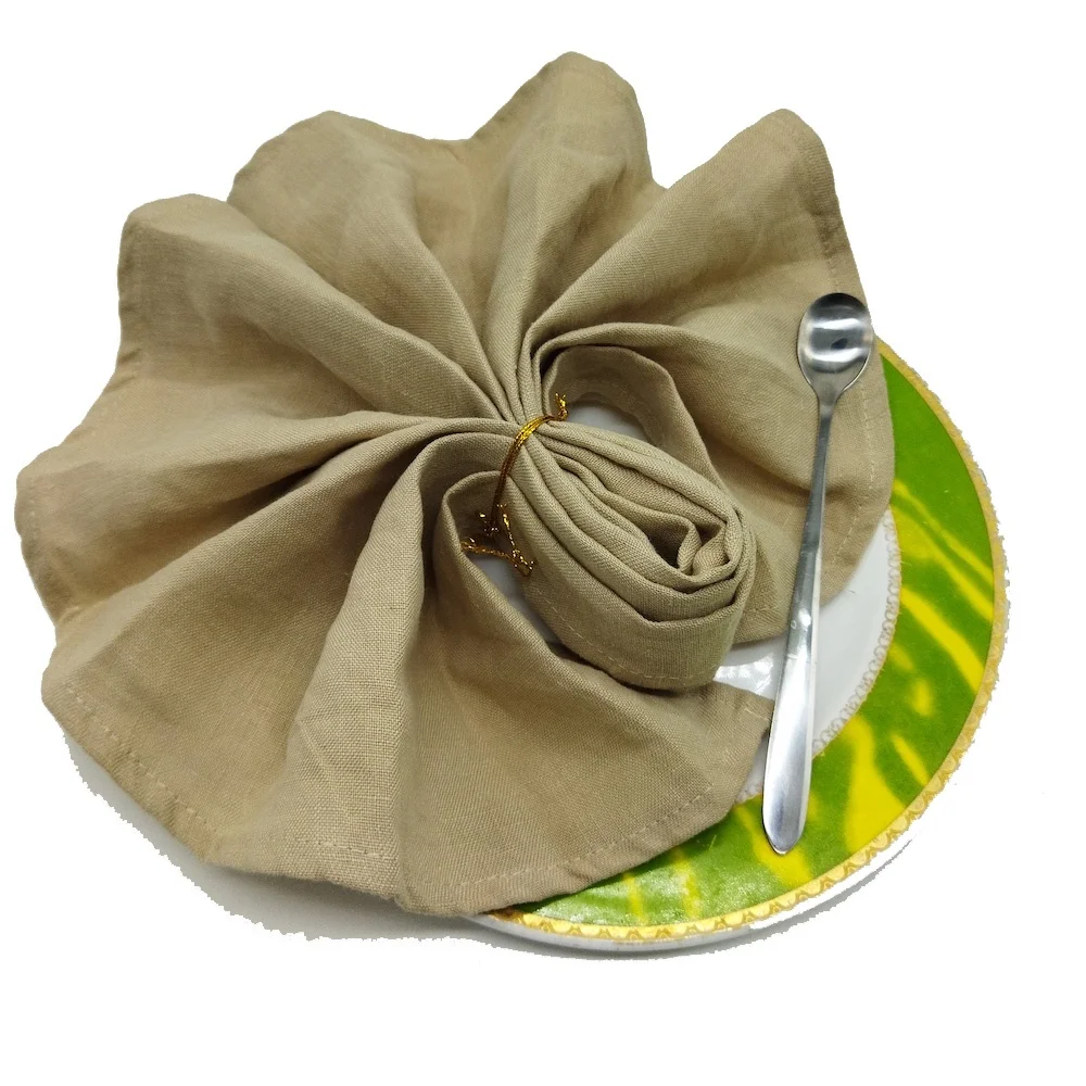 French Colored Restaurant Wedding Dinner Party Custom Cotton Linen Table Napkins