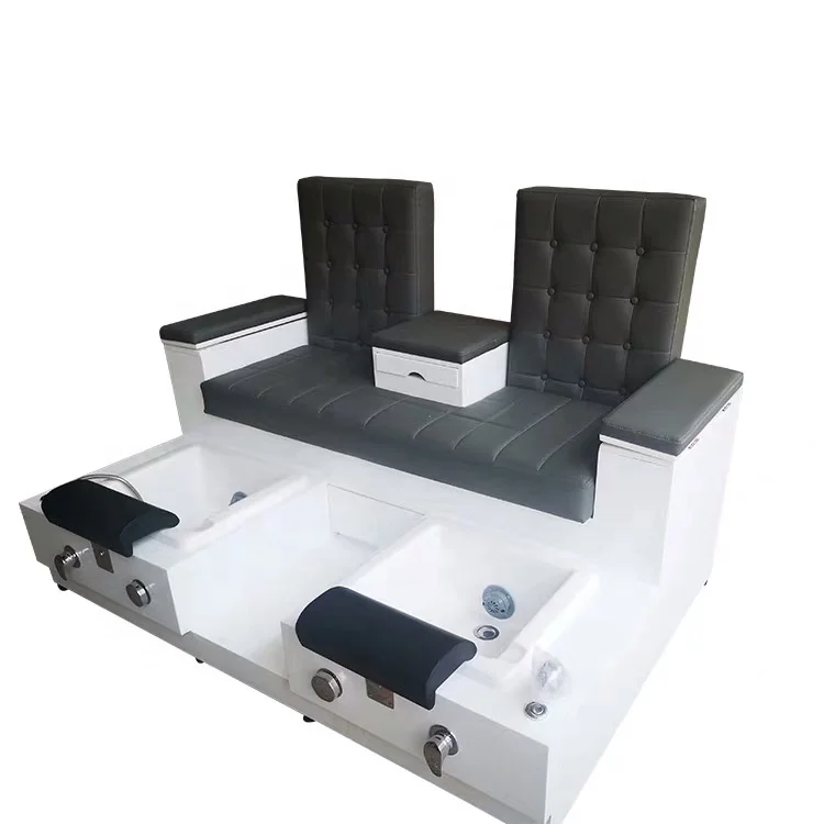 
Double seats pedicure spa chair set luxury pedicure sofa chair with sink and drainage 