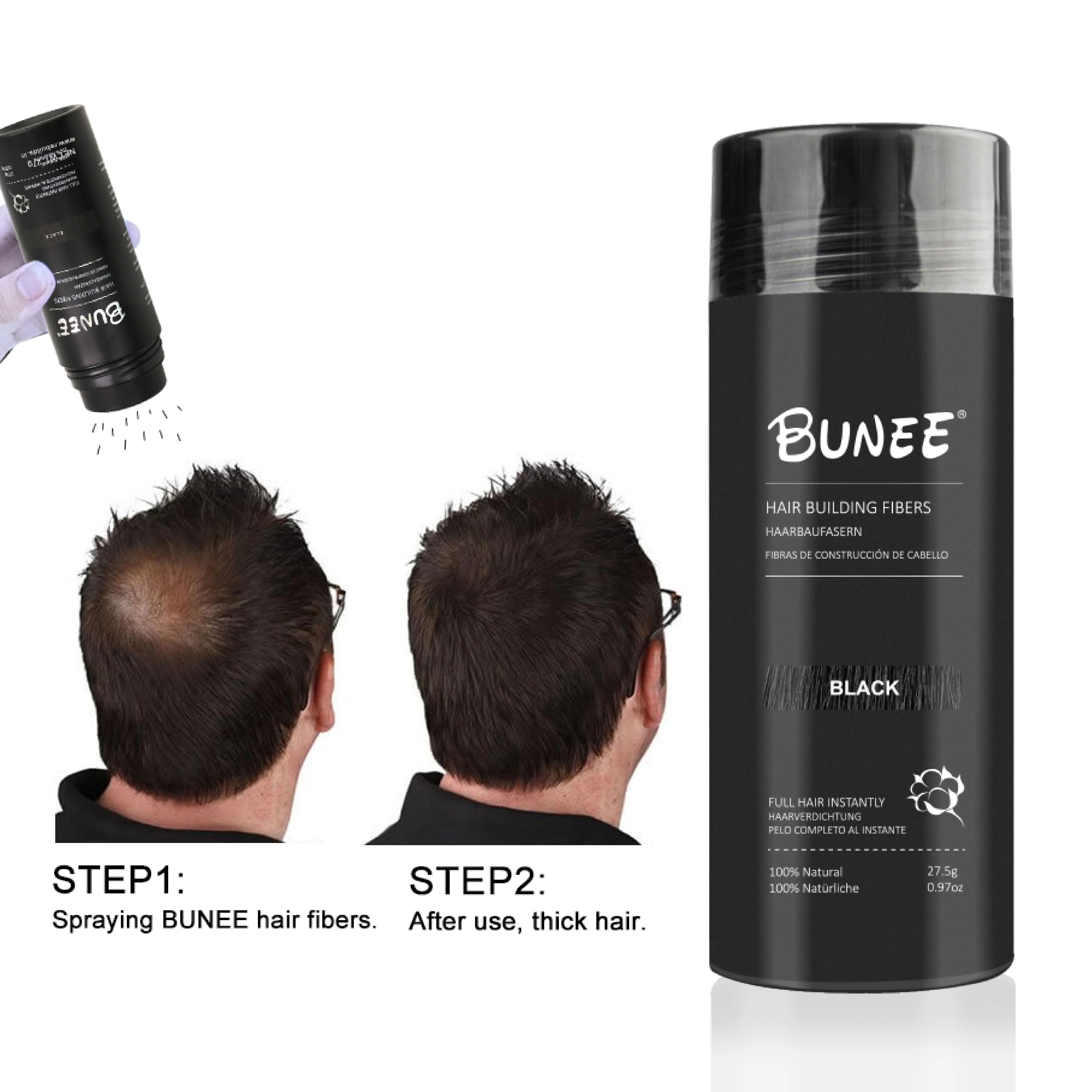 Custom Logo Hair Loss Concealer Building Fibers Hair Powder Keratin Cotton Hair Fiber