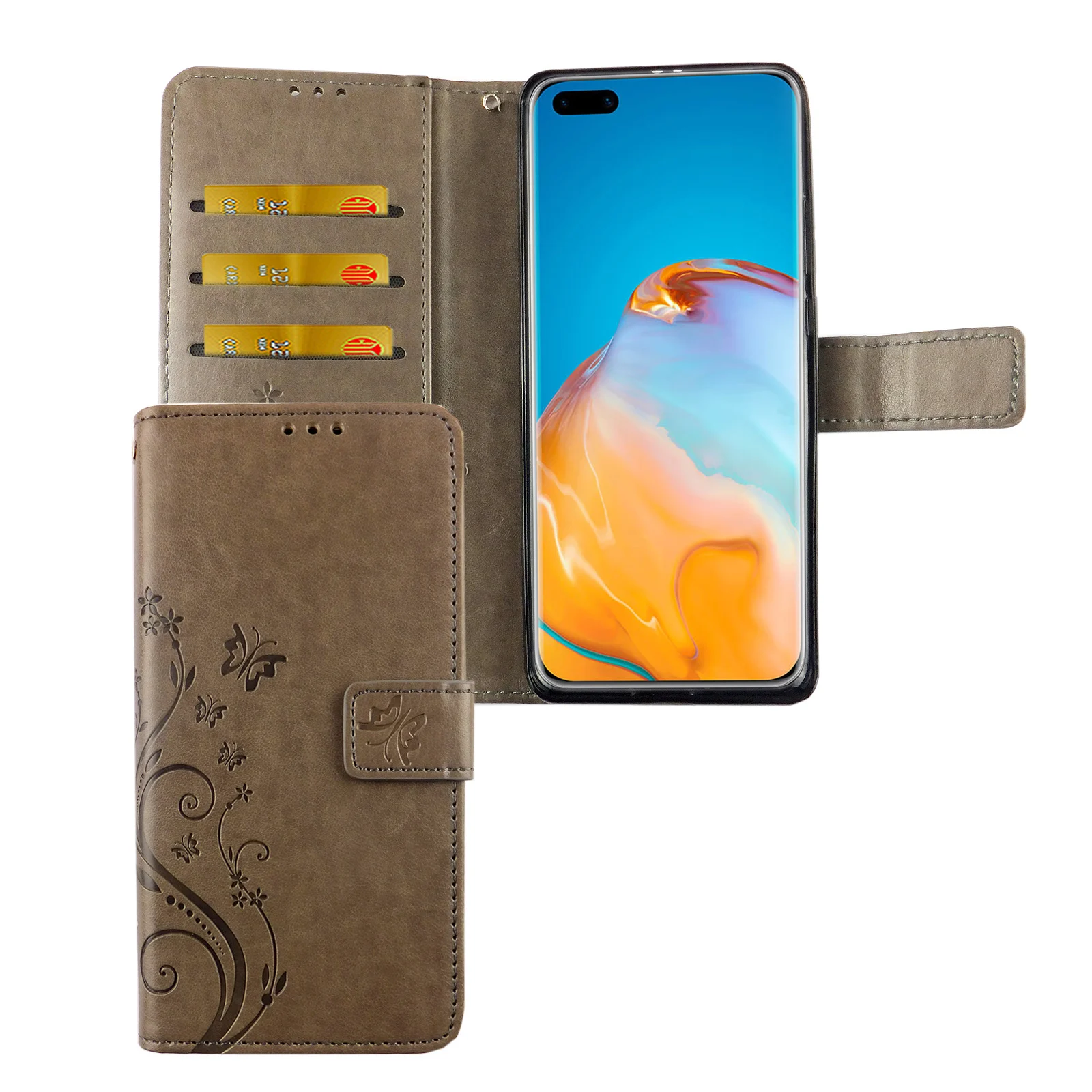 Wholesale High Quality Mobile  Phone Cover Shockproof Wallet Leather Phone Case For IPhone/Samsung/Huawei/Xiaomi