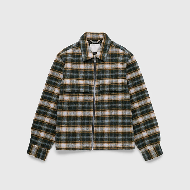 flannels thick custom labels button up wholesale shirts plaid jacket outerwear winter warm mens fleece plus size vintage