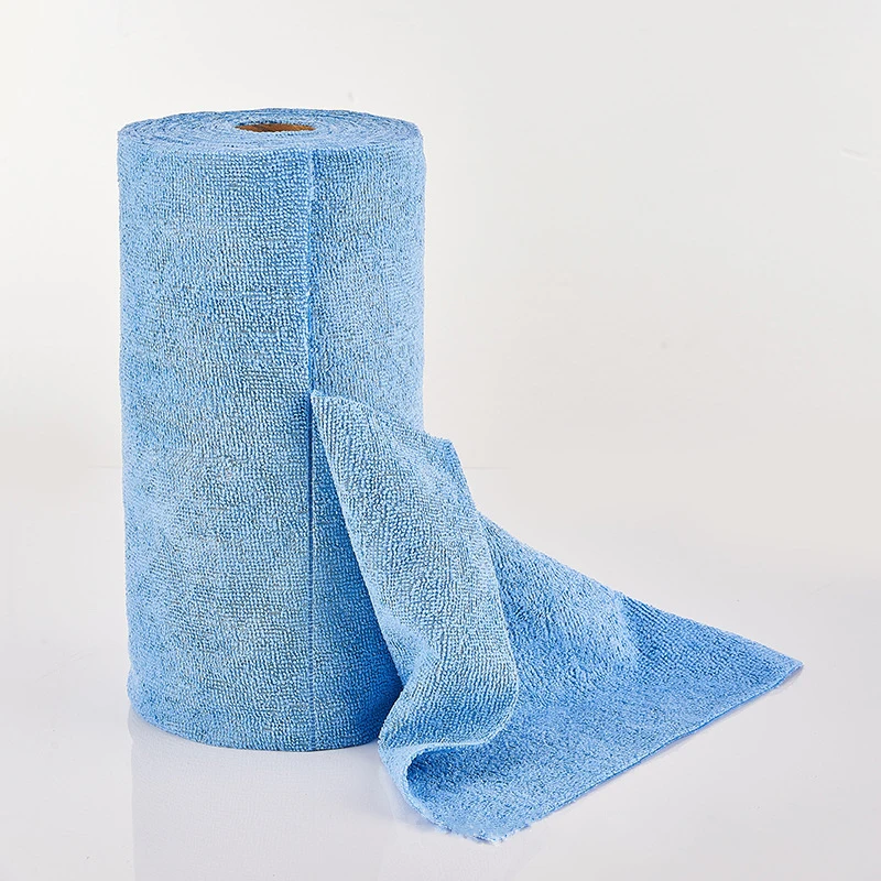 Custom Logo Quick Dry Microfiber Cleaning Cloths Rolls Strong Absorption Disposable Dish Cloth Reusable Lint Free Towel Roll