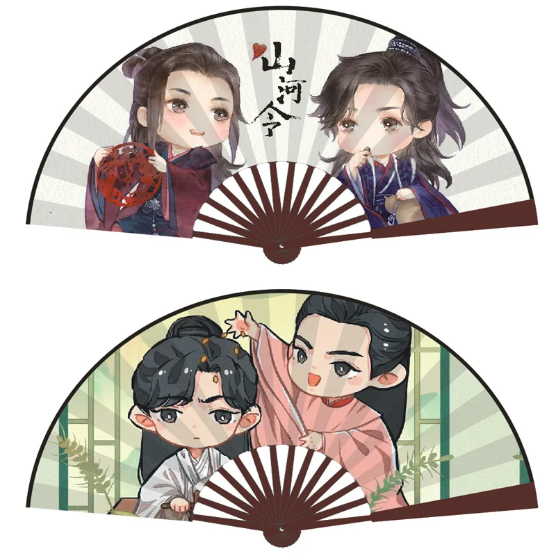 Bamboo Crafts Multicolor Wooden Hand Fan Chinese Fans Handheld Folded Fan For Wedding Party And Home Decoration