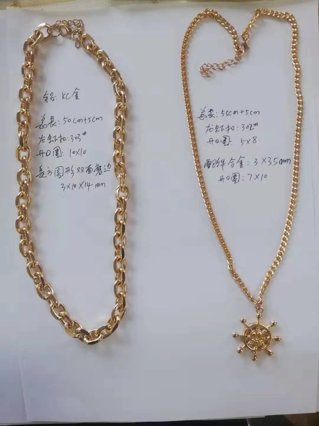 Модный хип-хоп Красивое золотое толстая цепочка с принтом «Якорь подвеска позолоченный мужское ожерелье