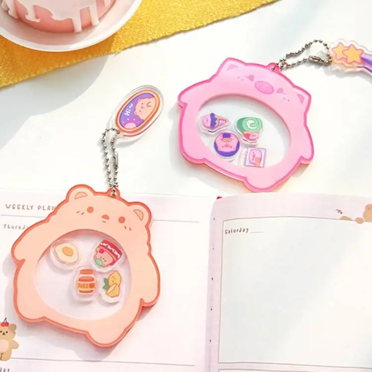 Colourful Eco-Friendly Acrylic Charm Anime Plastic Keychains Your Own Custom Acrylic KeyChain with Dangle
