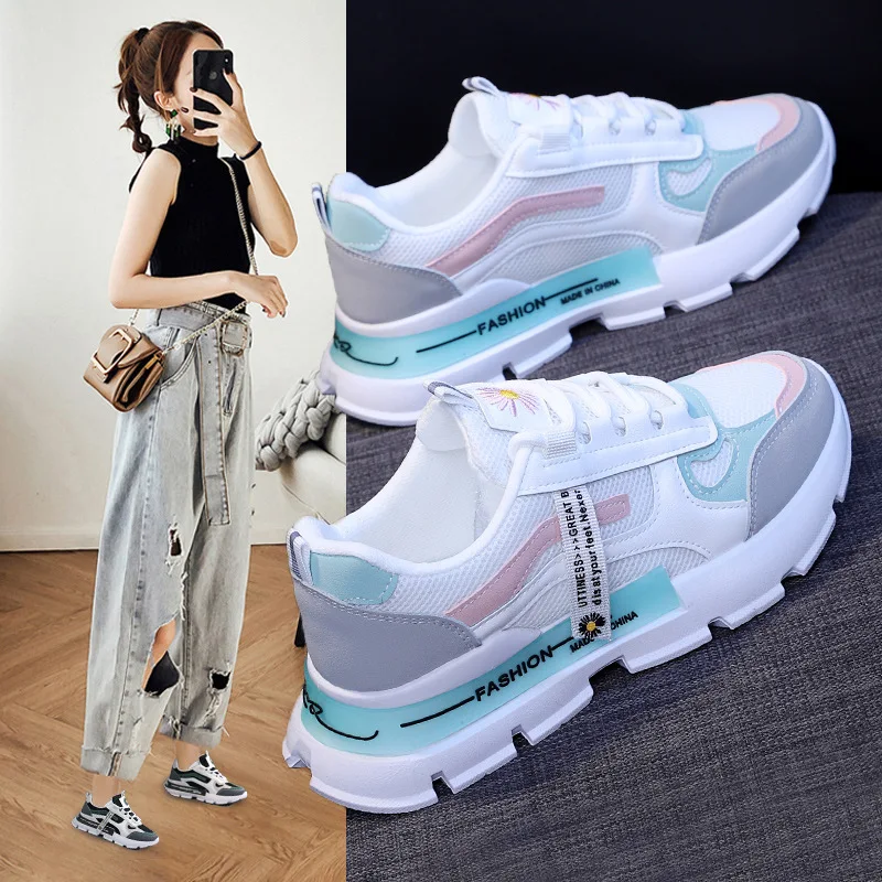 Hot trending height increasing womens daily casual vulcanize shoes outdoor light weight casual sneaker platform shoes for ladies