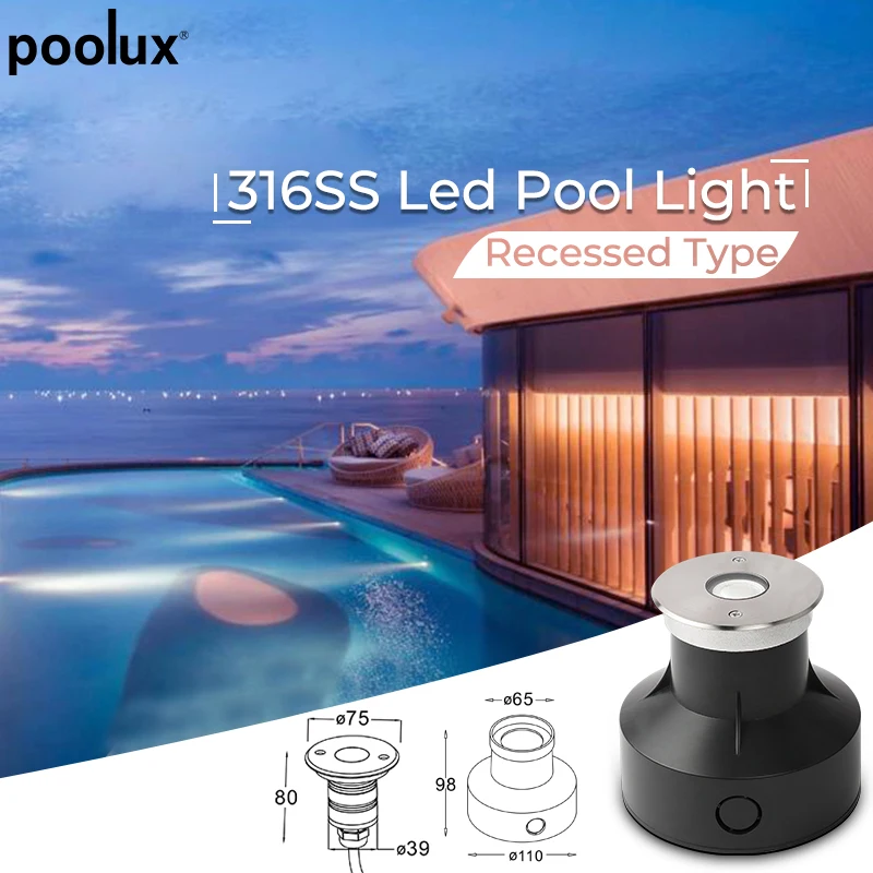 Outdoor led 316 stainless steel Waterproof IP68 3w recessed  Underwater Pond Lighting LED Pool Lights