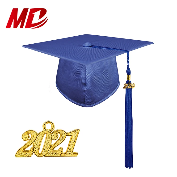 Royal Blue Shiny High School Graduation Gowns and Caps