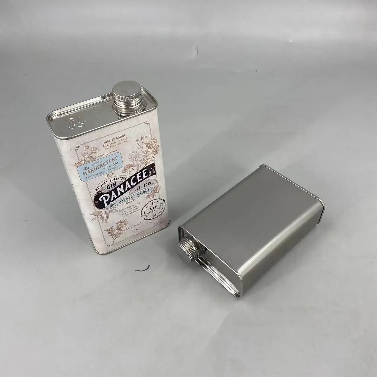 750Ml 1Liter Stainless Steel Empty Square Cooking Edible Oil Alcohol Whisky Toiletries Metal Container Olive Oil Tin Can