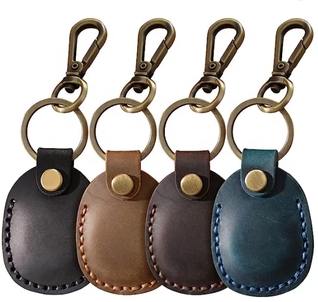 Logo Customized Air Tag Case Leather Waterproof Air Tag Keychain