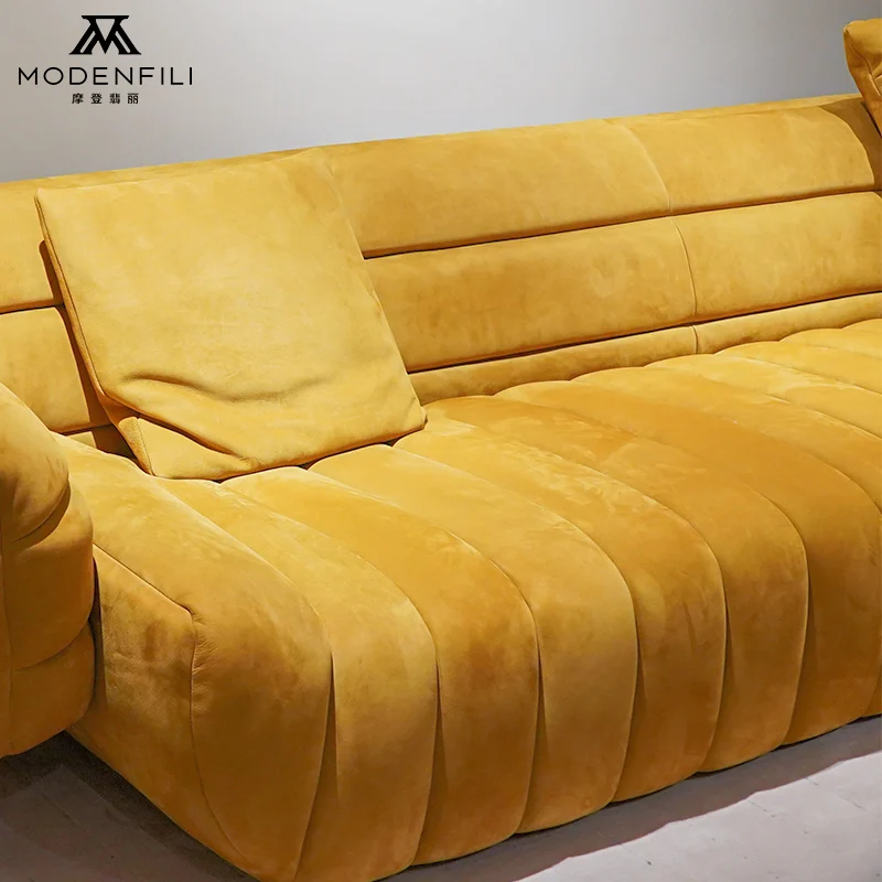 Modenfili Luxus-Leinen-Couch für Wohnzimmer новые модели Puffy классический европейский салон минималистичный комплект диван