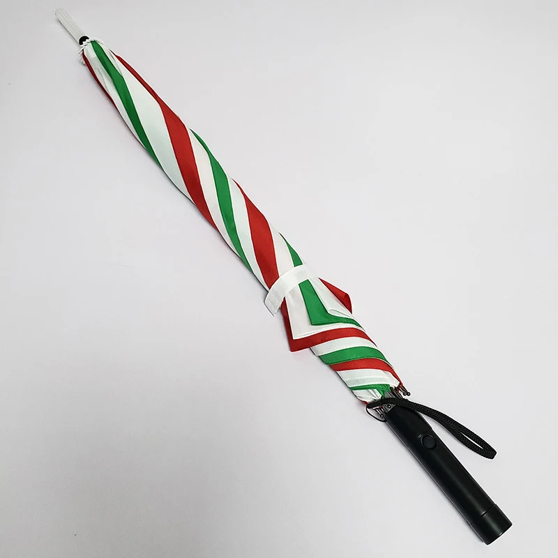 Yubo 27 inch hand open windproof colorful led light umbrella custom logo straight umbrella