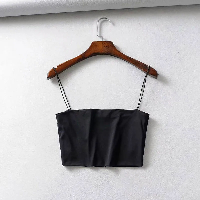 Fashion New Hot Style European And Americangigistreet Shooting Thin Rubber Band Camisole Women S Short Flat Pure Color Tube Top