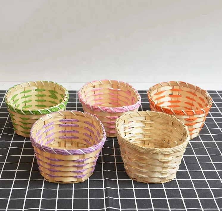 Hot Sales Handmade Bamboo Storage Basket Woven Bread Fruit Vegetables Egg Gift Basket