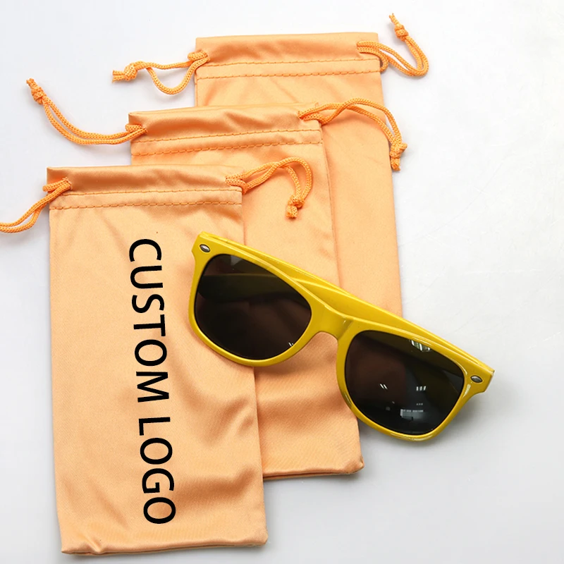 Personally Eco Microfiber 100%Polyester Glasses Pouch With Drawstring Pouch