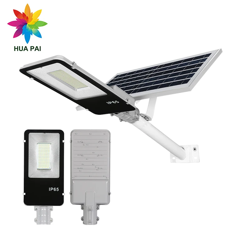 HUAPAI Aluminum IP65 waterproof outdoor remote control 100 watt high lumen solar led street light