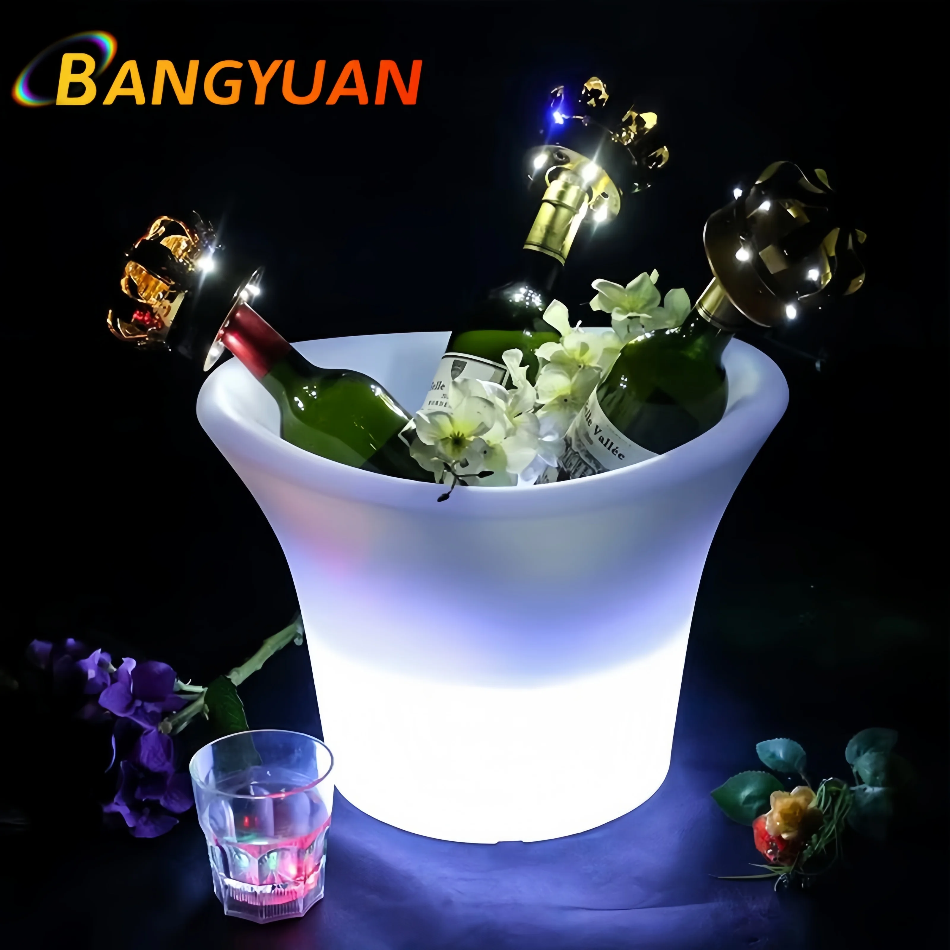 Wholesale Rechargeable LED RGB Variable Light Bar Atmosphere Ice Wine Bucket for Holiday Party Made of Durable Plastic