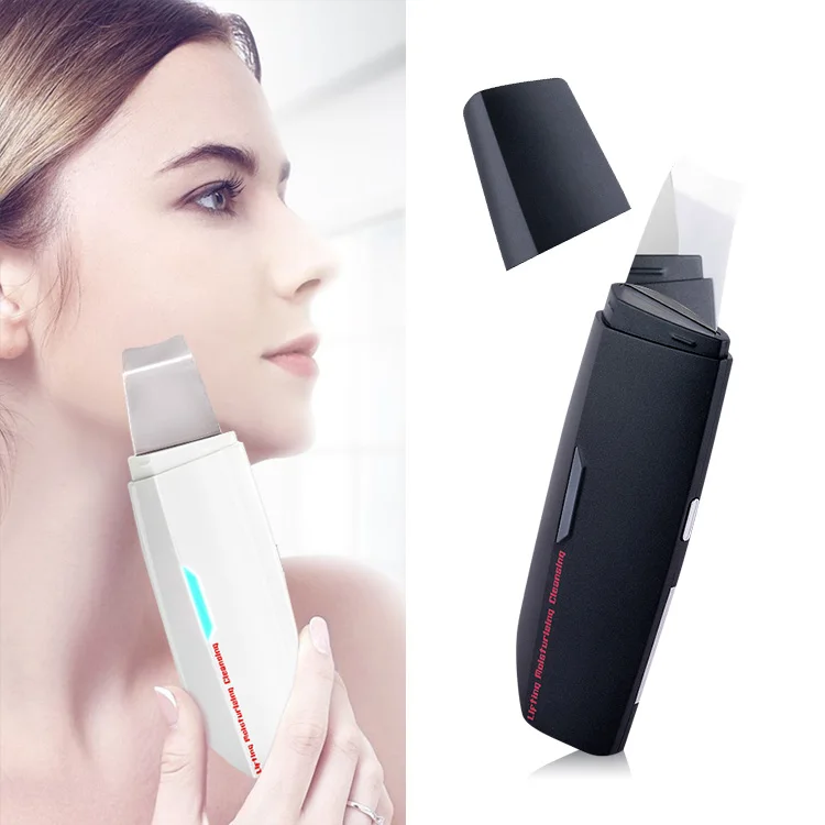 China manufacturer blackhead skin cleansing machine custom ultrasonic face scrubber black