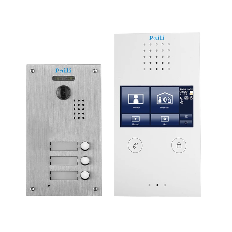Waterproof 4.3 inch 2 wire 7 inch door bell camera intercom video with for villas apartments
