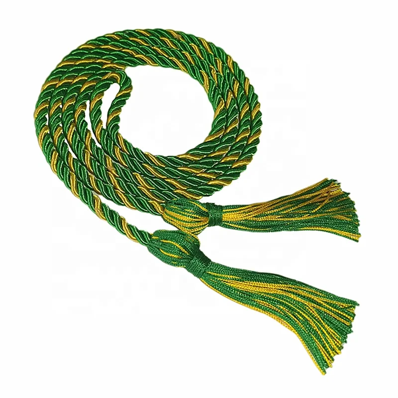 kelly green/dark grey/pearl white  multicolor graduation cords graduation cord graduation honor cords