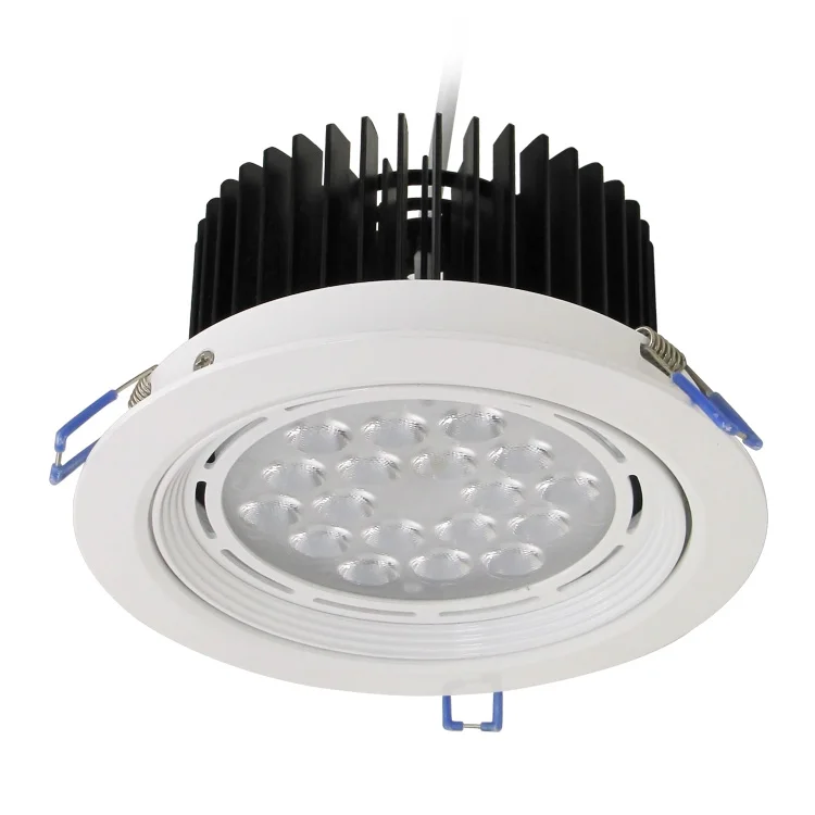 jewelry store light recessed LED downlight round spotlight with white aluminum frame IP44 1 unit Cold light 6000K