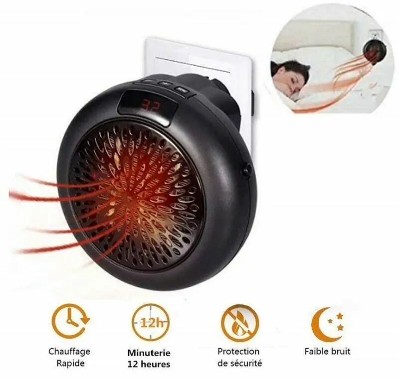 900W Wonder heater Pro Plug in Wall Mounted infrared Heater Fan for Winter