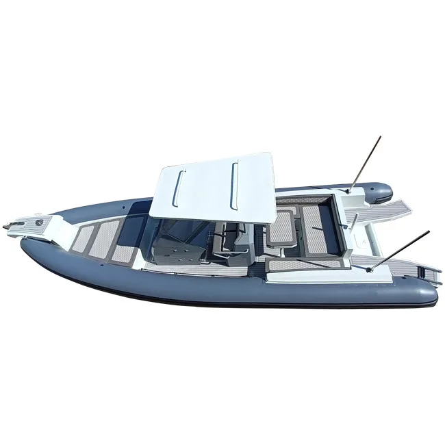 High Quality 28ft Hypalon Orca deluxe Aluminum RIB 860 Inflatable Boat With Roof For Sale