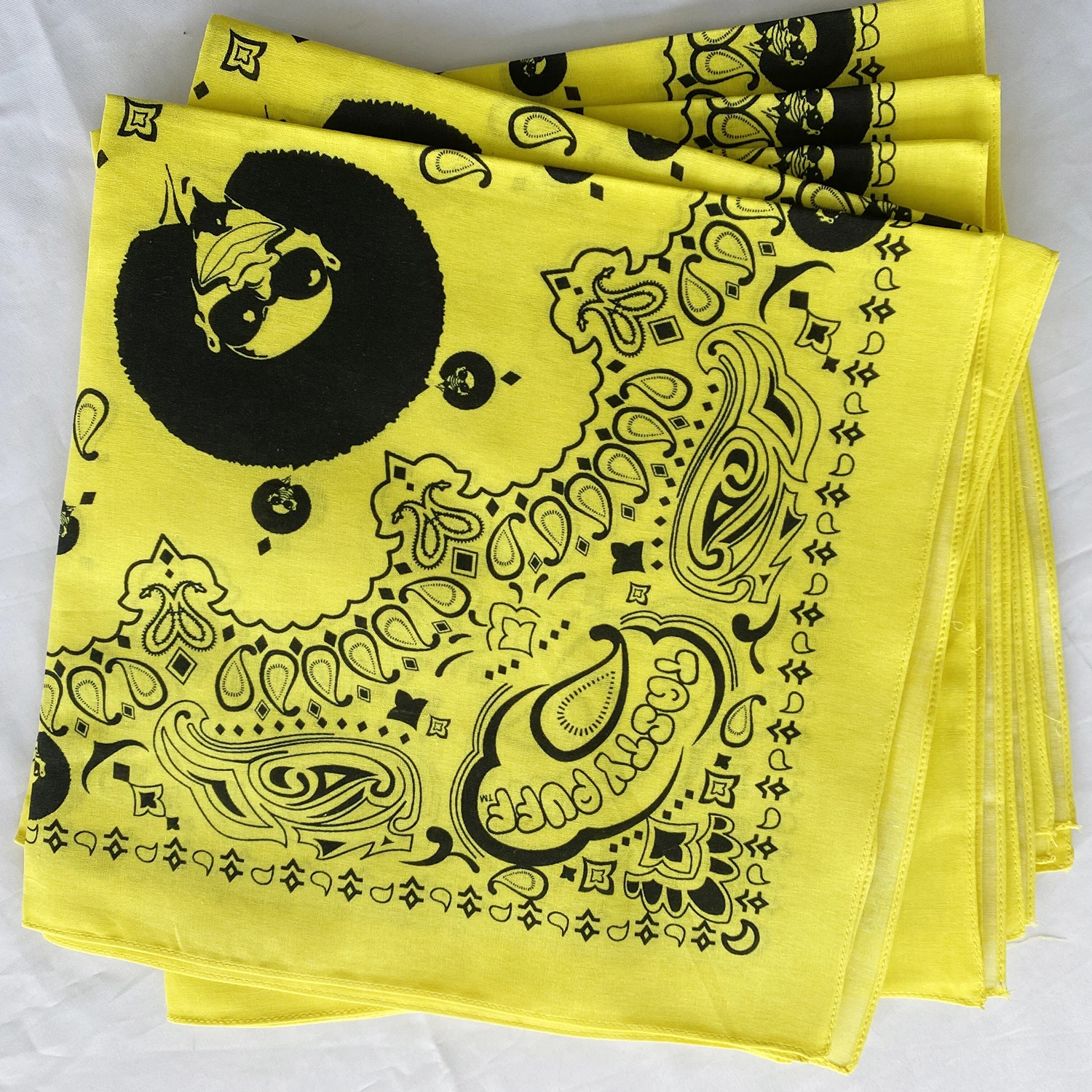 Design Your Own Bandana 100% Cotton Fabric Custom Logo Fans Customized 100% Cotton Square Bandana