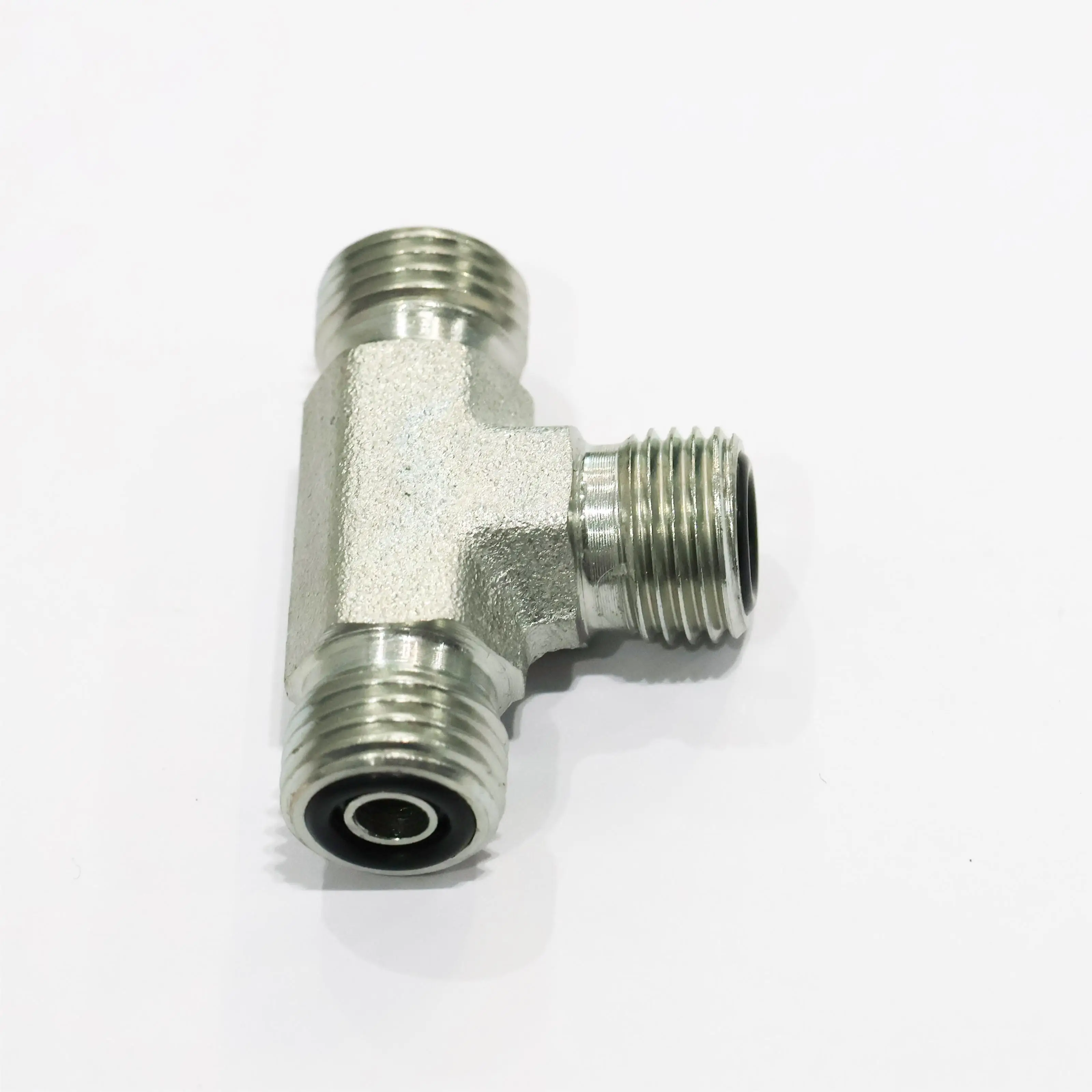 SAE carbon steel hydraulic compression connector adapter Male O-ring face seal ORFS Tee nipple FS6803 hydraulic fitting Adapt