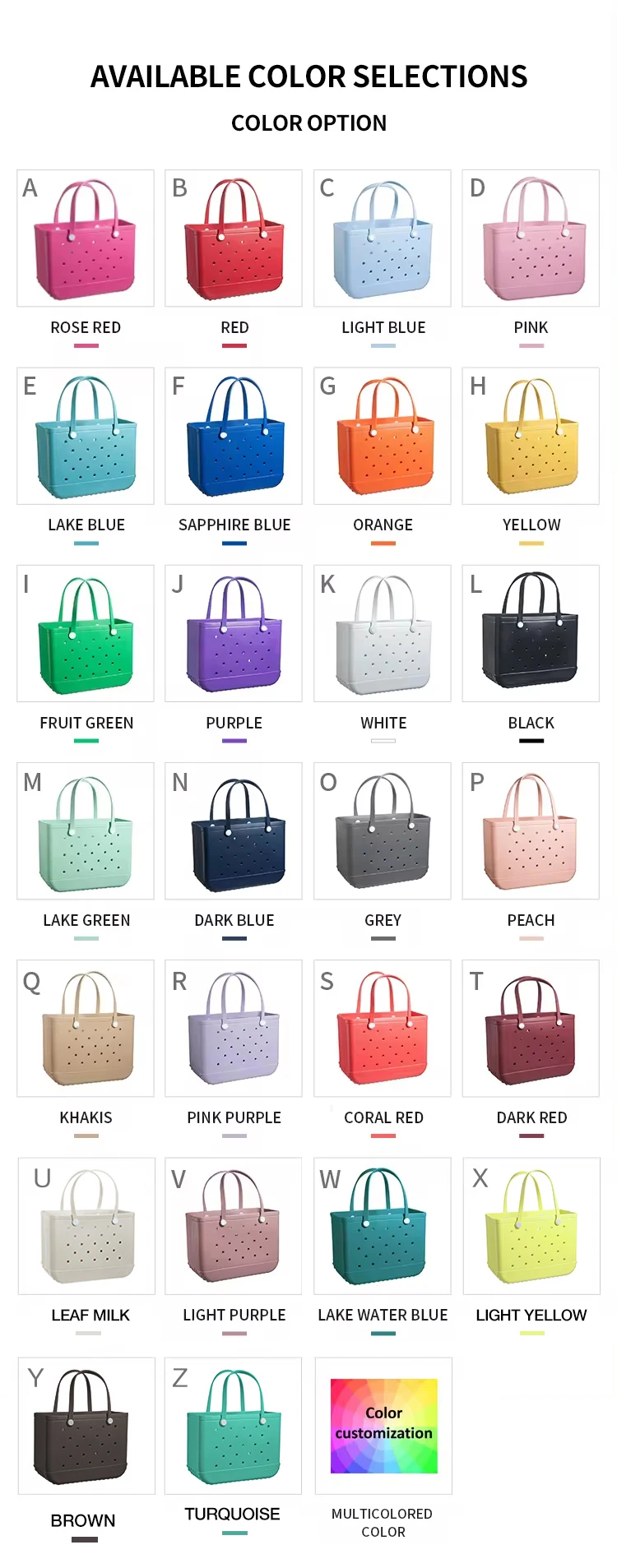 EVA Beach Bags Anti-Water Washable Tote for Women Basket Handbags Summer Vacation Boat Pool Work School Sports