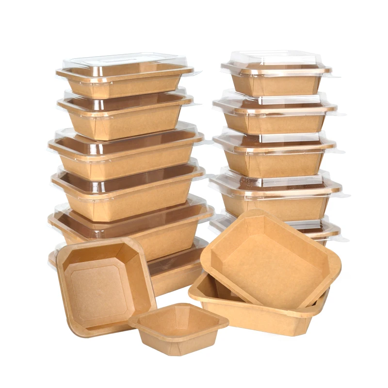SenAng Custom cheap Packing Boxes New Product Square Hot Food Take out Rice packaging Kraft Paper Octagonal Bowl
